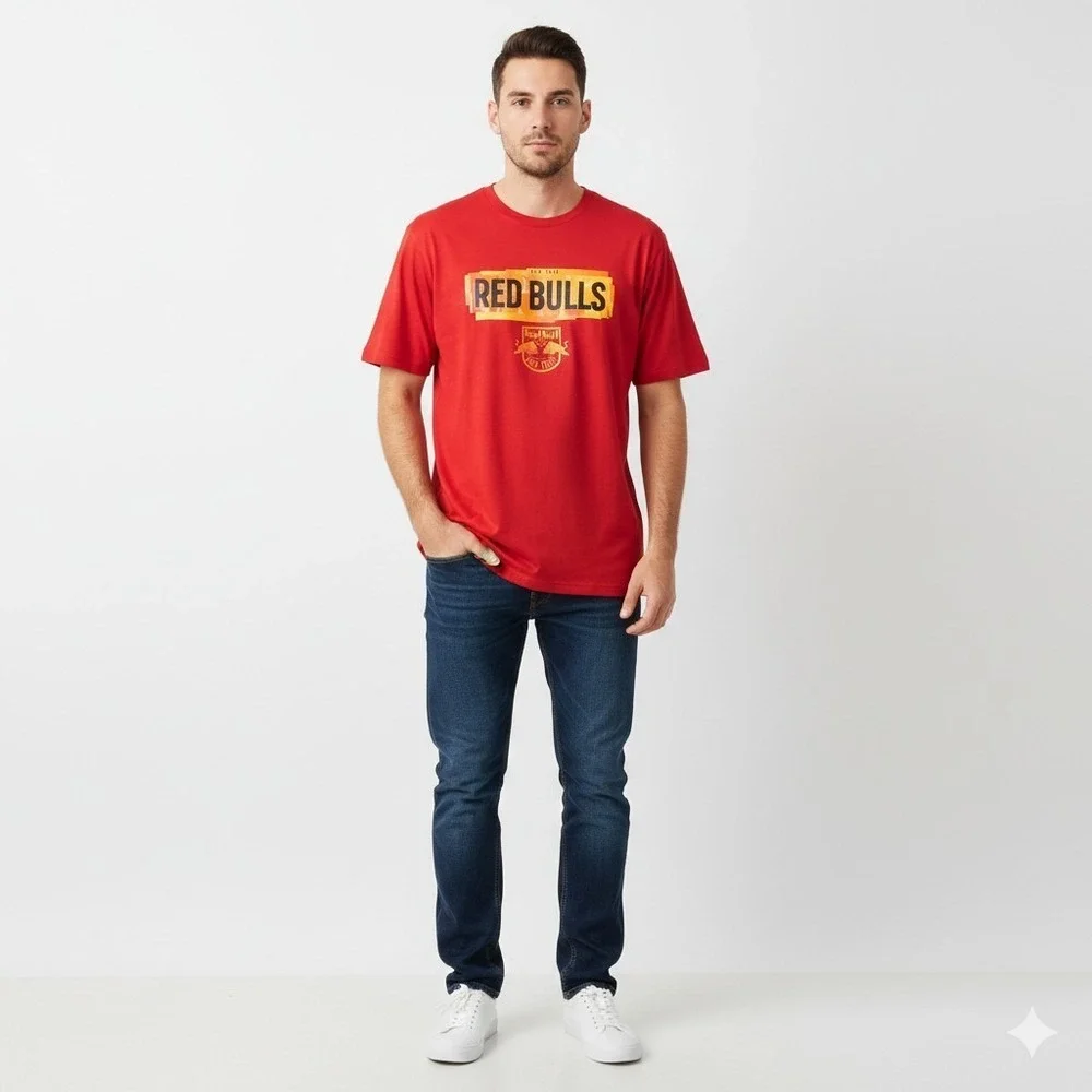 adidas Red Bull - NY Short Sleeve Red Shirt‎ Size Mens 2XL